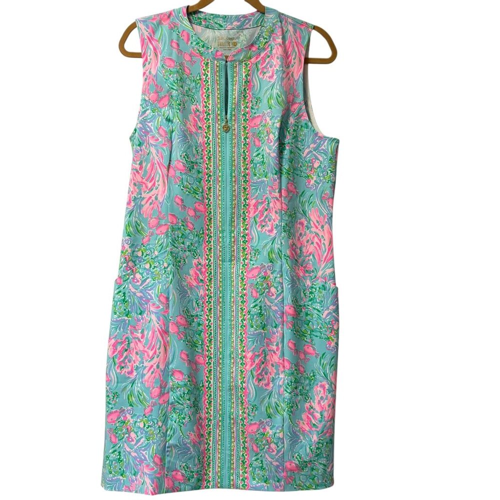 Lilly Pulitzer Courtney Dress Size 14 UPF 50+ Best Fishes Golf NWT